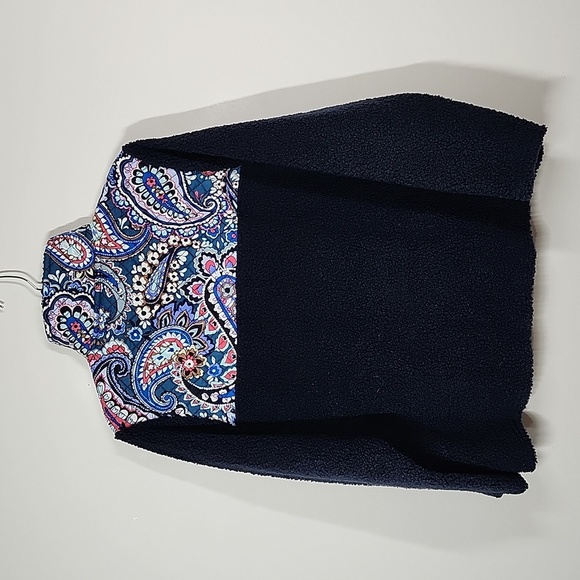 Vera Bradley Teddy Fleece Pullover Paisley Quilted Shoulders Womens Large - Picture 8 of 8